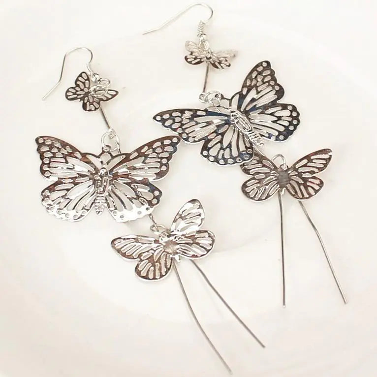 Elegant Butterfly Tassel Earrings - Trendy Long Studs