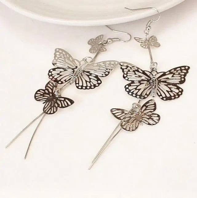 Elegant Butterfly Tassel Earrings - Trendy Long Studs