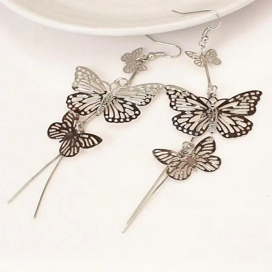 Elegant Butterfly Tassel Earrings - Trendy Long Studs