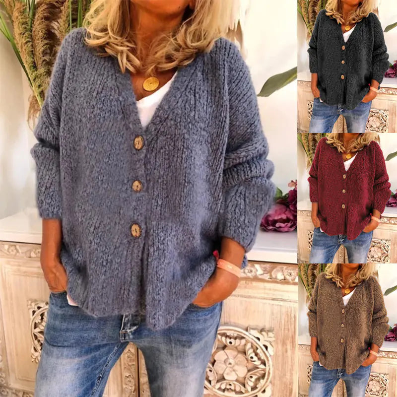 Women's Knit Cardigan Sweater for Fall and Winter