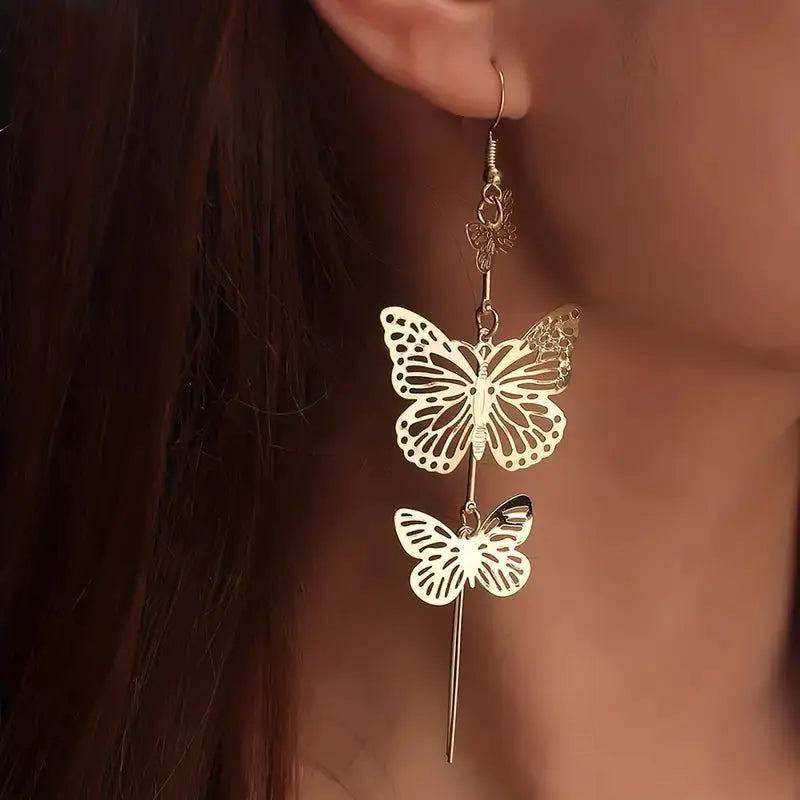 Elegant Butterfly Tassel Earrings - Trendy Long Studs