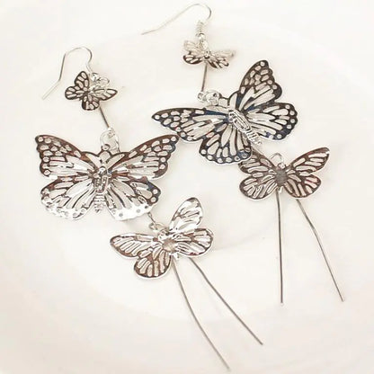 Elegant Butterfly Tassel Earrings - Trendy Long Studs