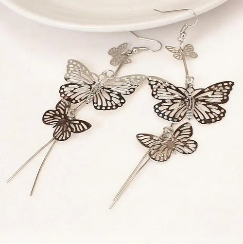 Elegant Butterfly Tassel Earrings - Trendy Long Studs