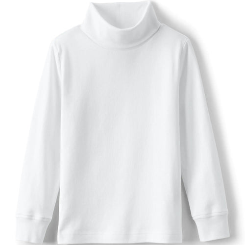 Lands End Kids Long Sleeve Turtleneck White Kids Large