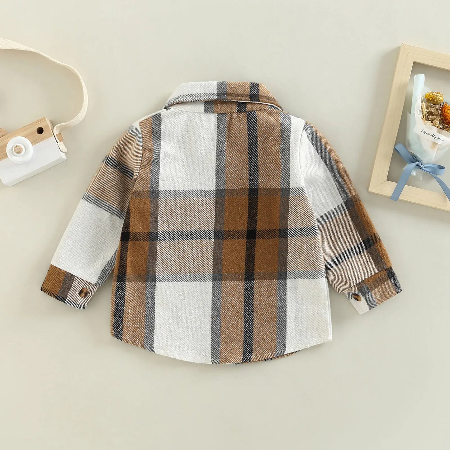 Plaid Shirt Jacket for Baby Girls - Long Sleeve Cardigan