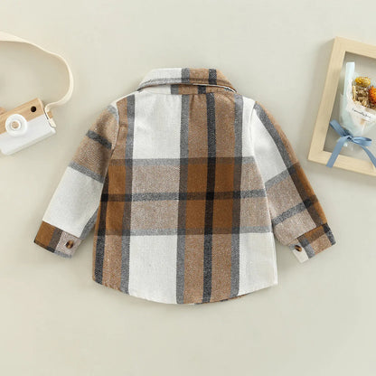 Plaid Shirt Jacket for Baby Girls - Long Sleeve Cardigan