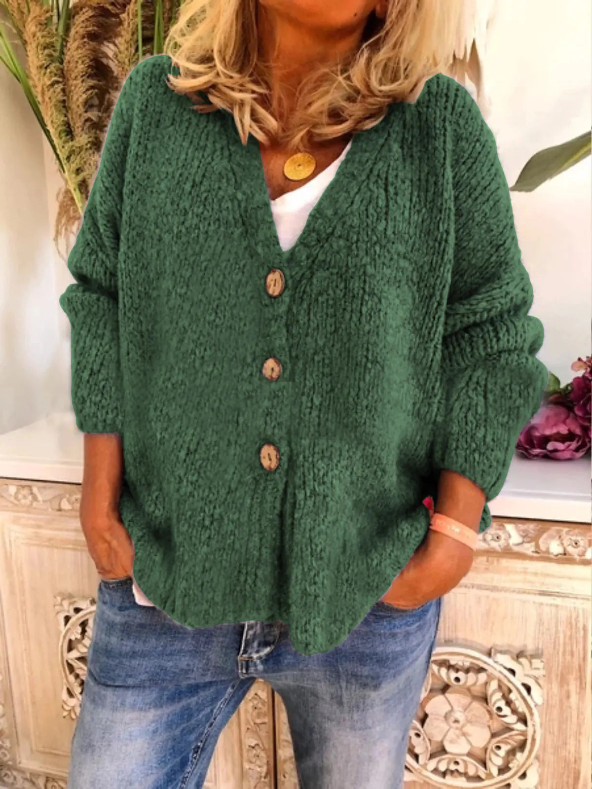 Women's Knit Cardigan Sweater for Fall and Winter