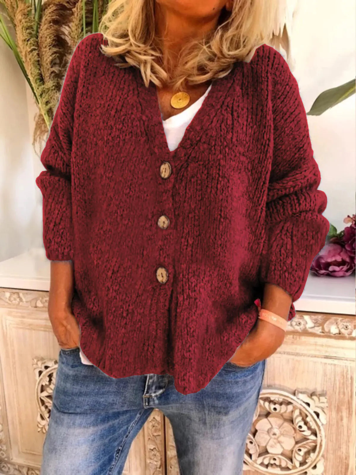 Women's Knit Cardigan Sweater for Fall and Winter