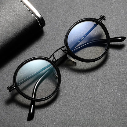 Retro Fashion Metal Blue Light Blocking Glasses Frame