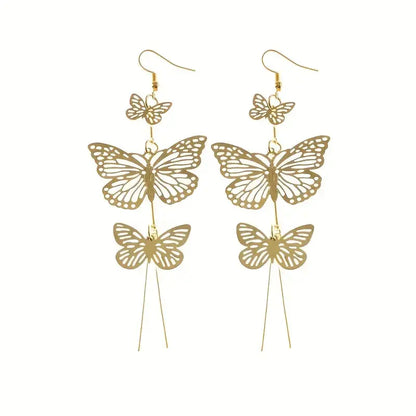 Elegant Butterfly Tassel Earrings - Trendy Long Studs